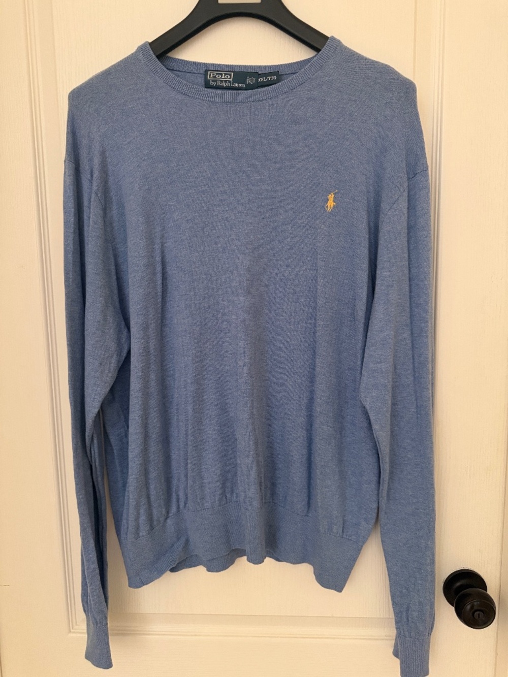 Polo by Ralph Lauren Light Blue Crewneck Sweater with Yellow Pony